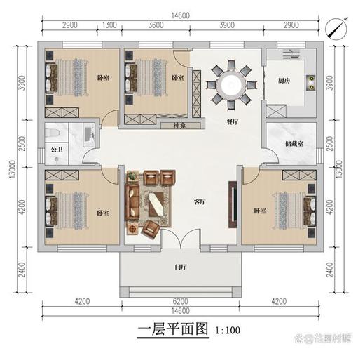 农村平房户型图_农村平房户型图四室两厅两卫