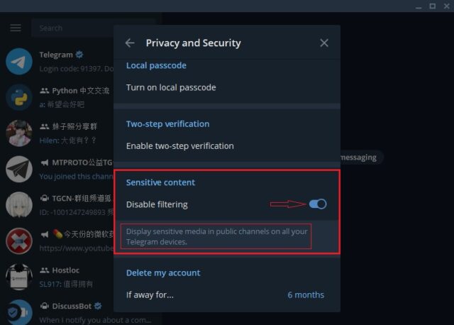 包含telegram如何打开成人设置的词条