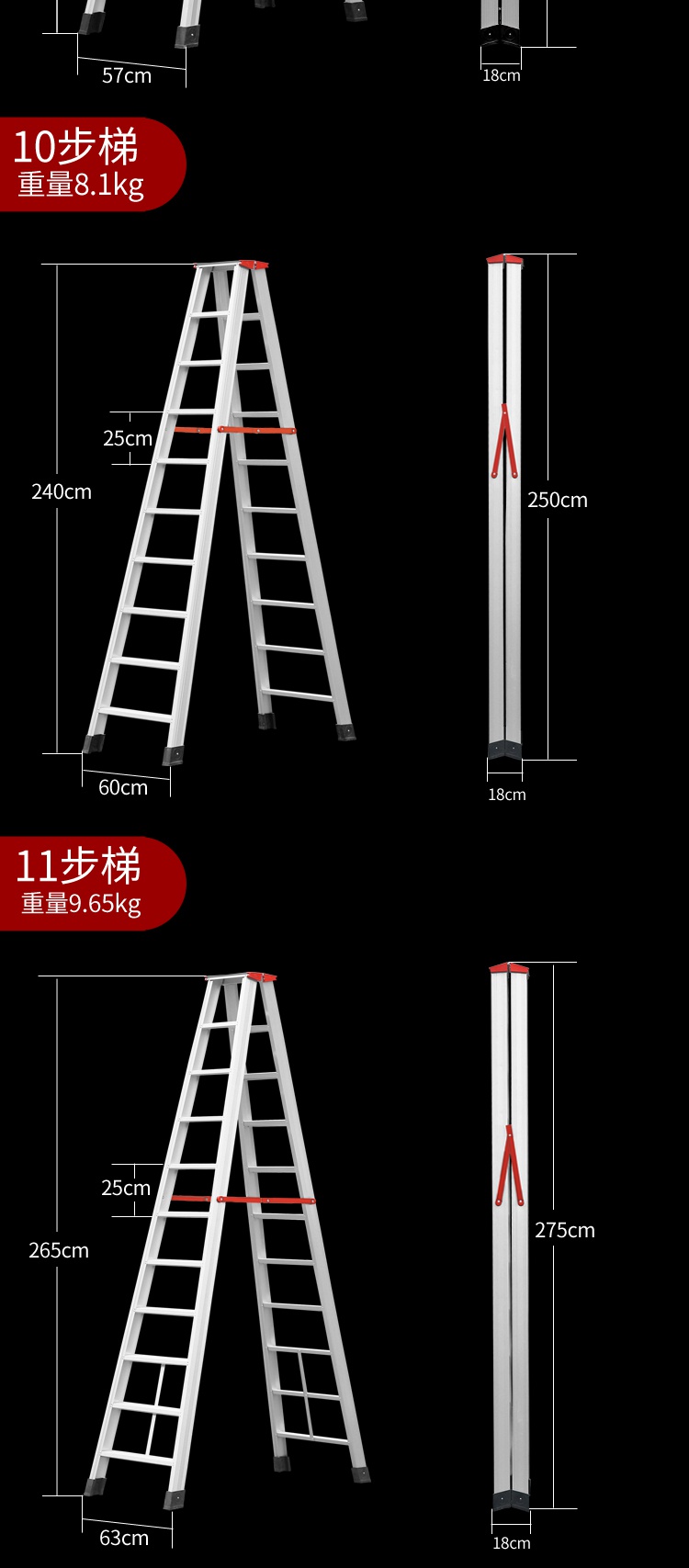 铝合金梯子型号_铝合金梯子厚度应该是多少