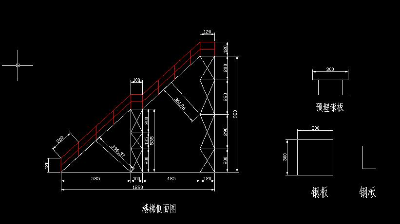 梯子图纸_梯子图纸角度符号表示